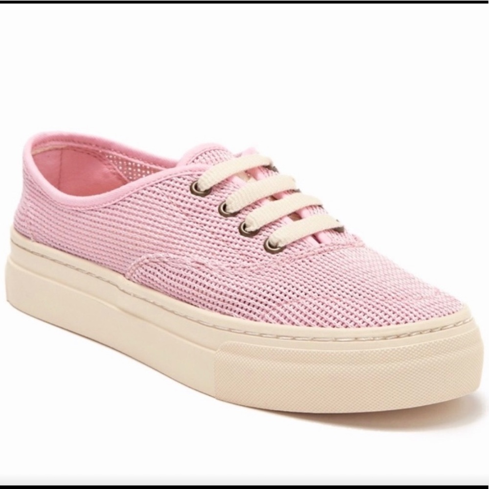 SOLUDOS Knitted Lace Up Pink Sneakers 10